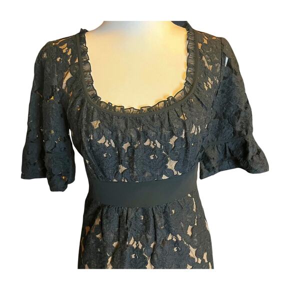 Vintage LOFT Babydoll Dress 90s Inspired Bridgerton Regencycore Puff Sleeve Sz 6 - Picture 4 of 9